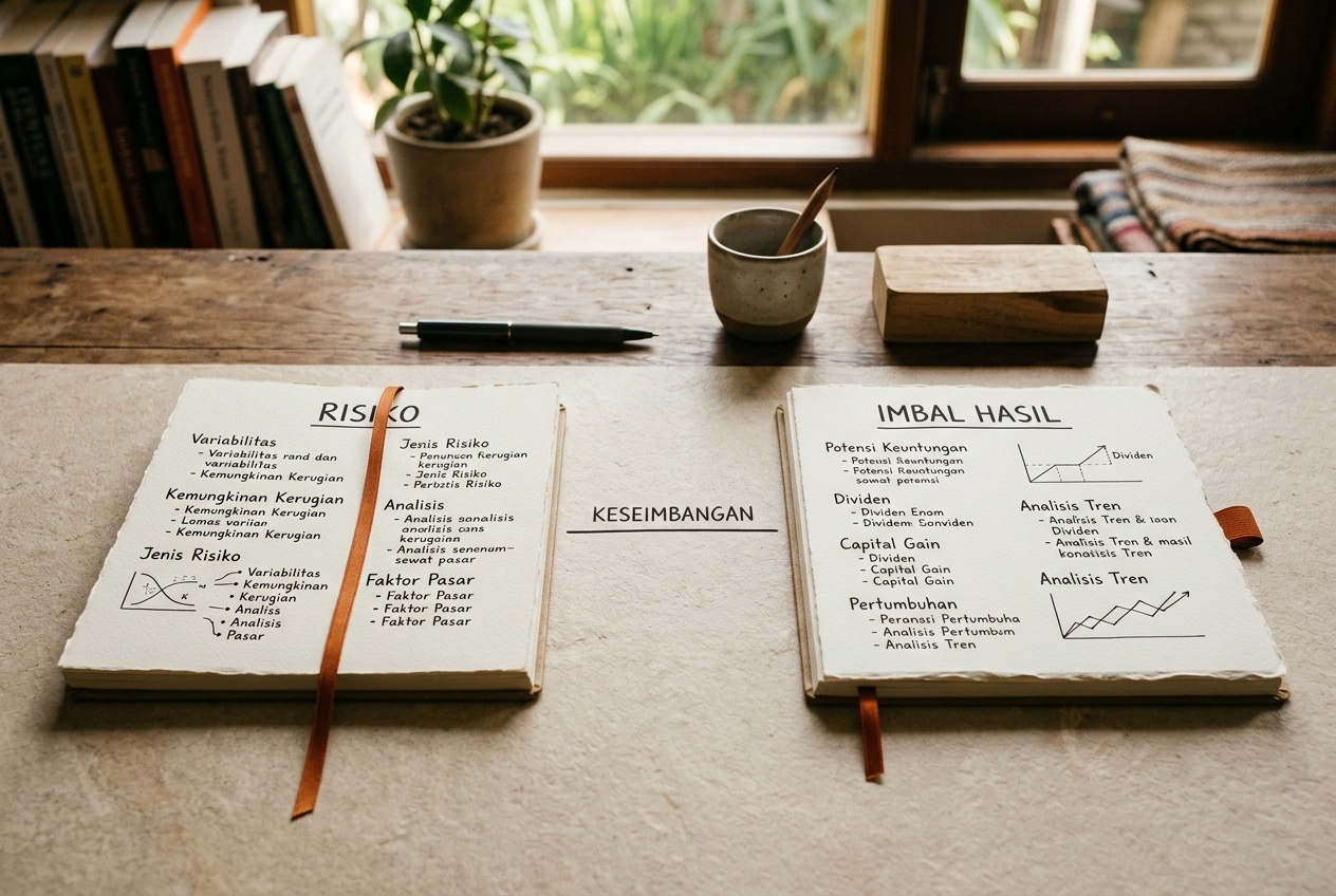 Notas sobre el concepto de riesgo y rentabilidad en un papel de trabajo de tonos ámbar
